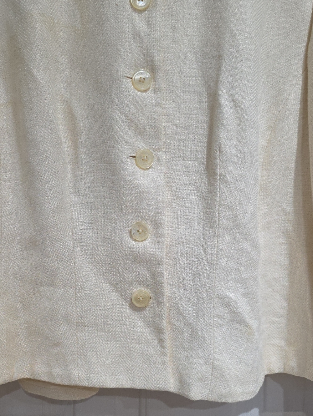 Lauren RL Linen Women's Cream Button-Front Jacket Size 14 W - Picture 8 of 11